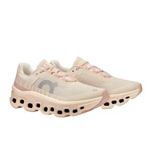 On Cloudmonster Pink Laceup Running Shoe Sneaker Sz 8 GS